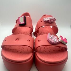 NWT CROCS Brooklyn Pink Platform Slide Sandals